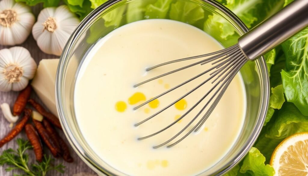 Creamy Caesar Dressing Preparation