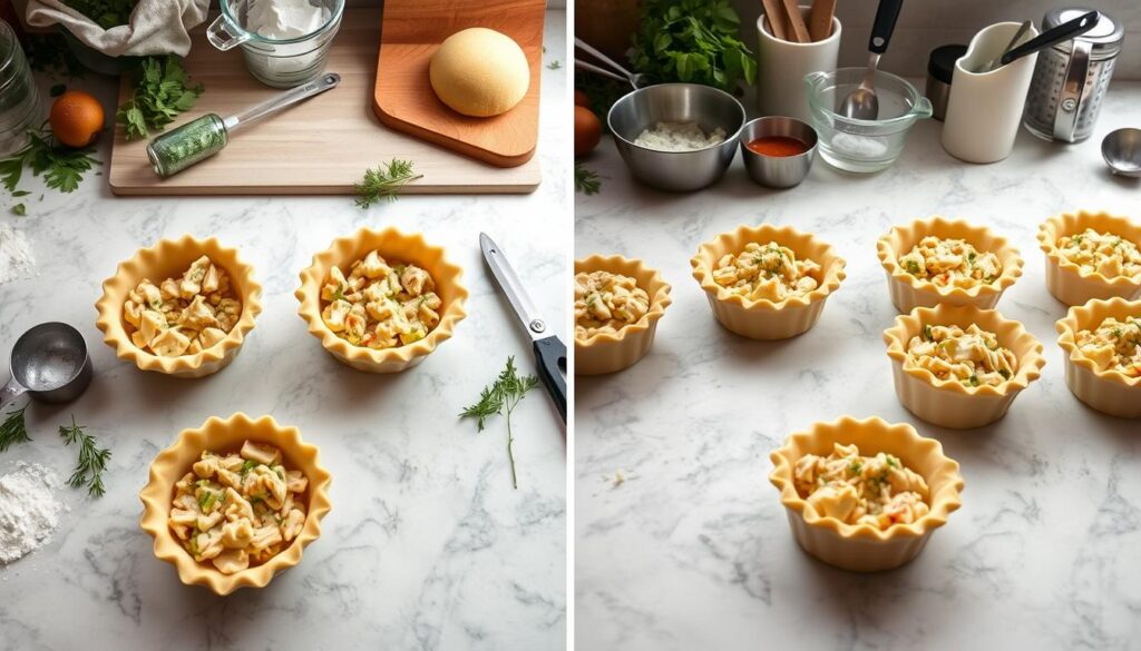 Mini Chicken Pot Pie Assembly