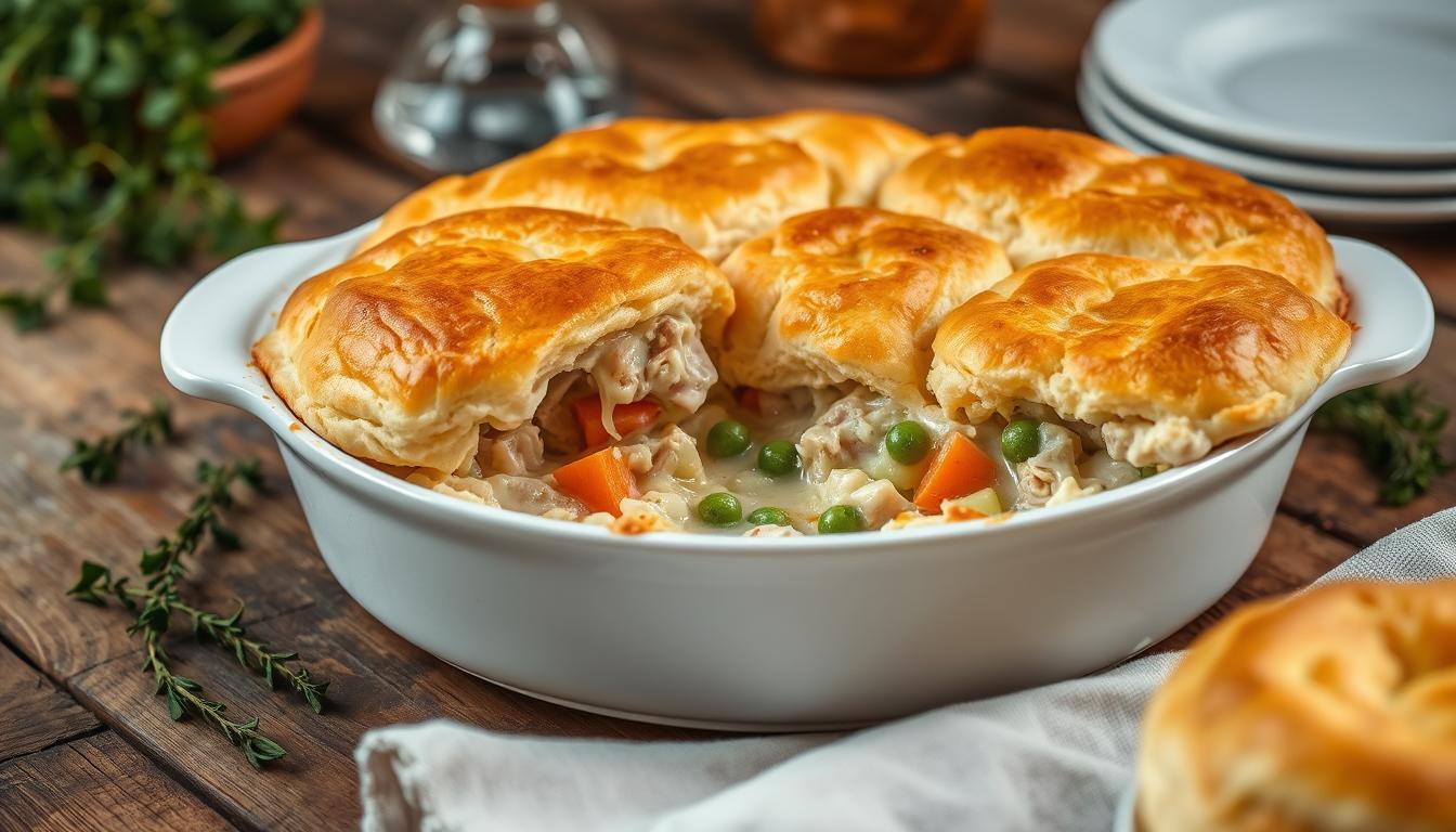 chicken pot pie casserole with biscuits recipes