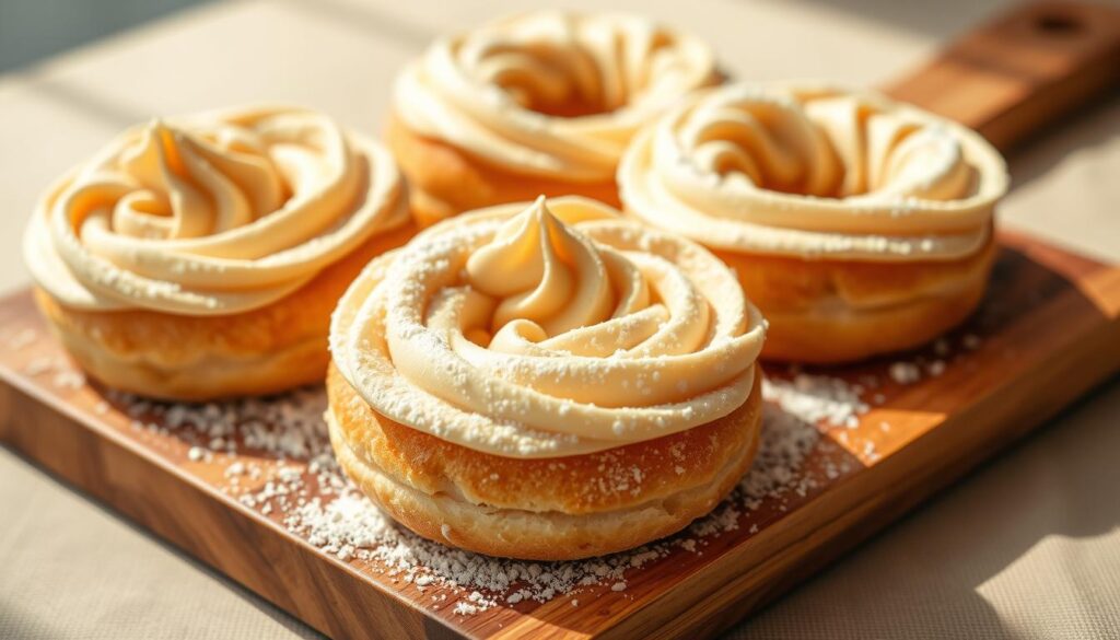 Fluffy, golden-brown vegan donuts made from canned biscuit dough, fried to perfection and coated in sugar or glaze.